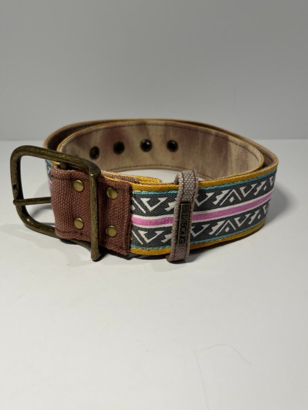 2 / $40 | Billabong Aztec Stripe Canvas Belt Y2K Surf Boho Geometric